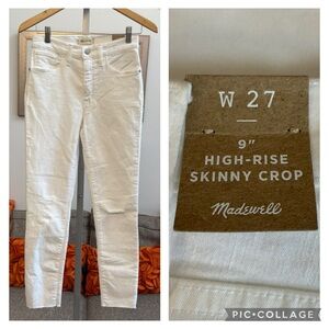 ❣️🆕Madewell 9" High-Rise Skinny Crop White Jeans Destructed Edition❣️